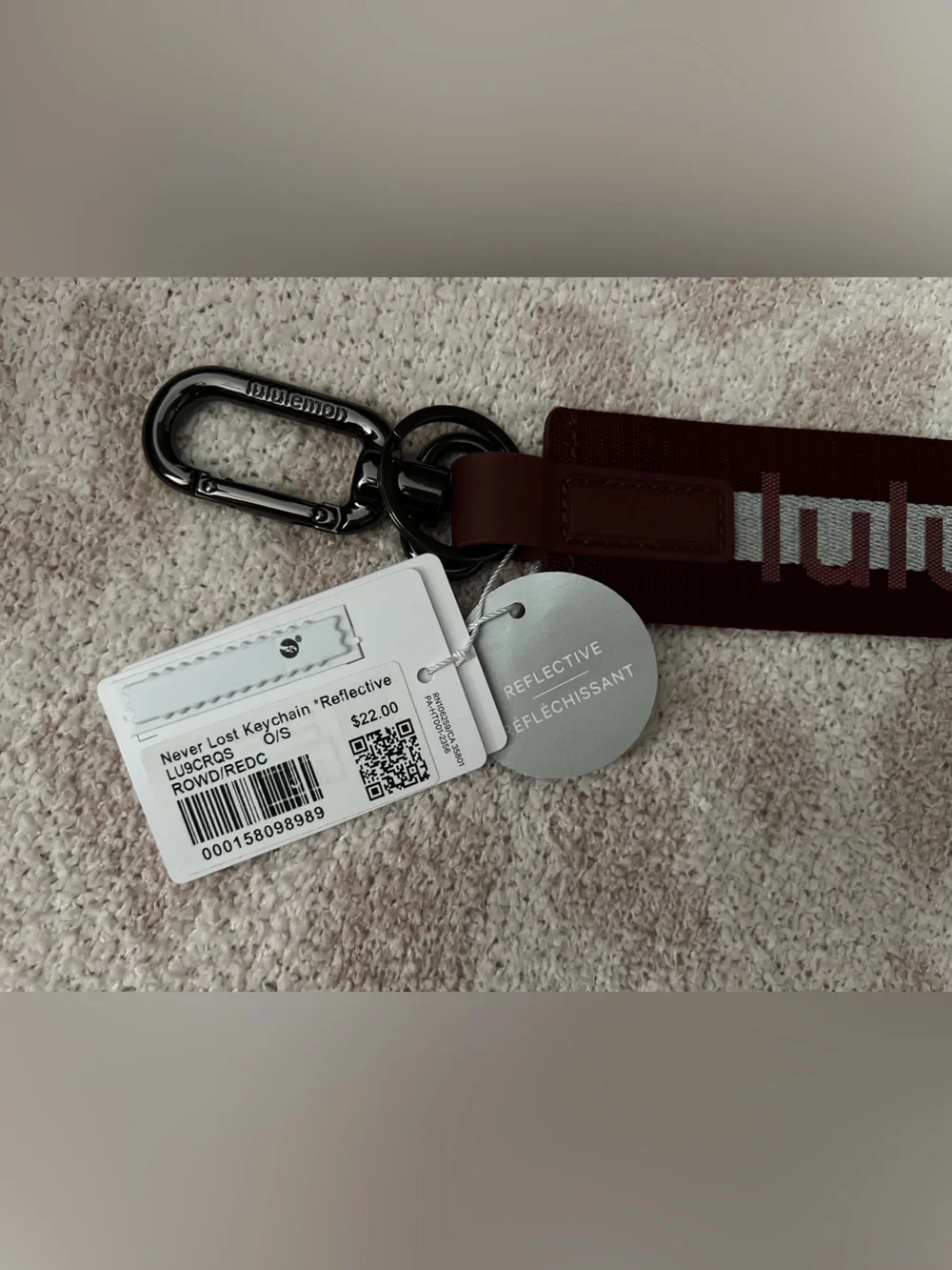 Lululemon Never Lost Keychain